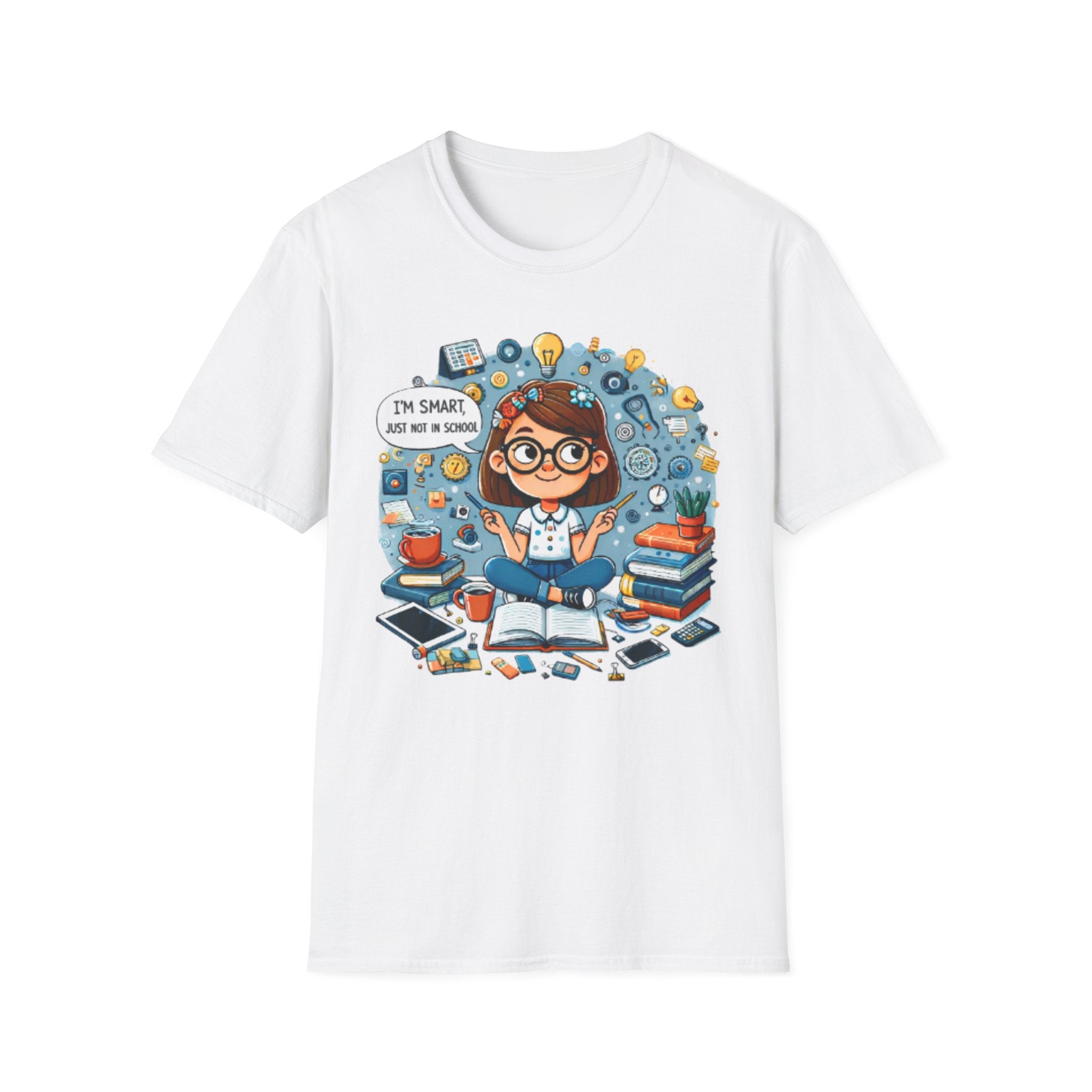 Funny School T-Shirt — 'I'm Smart, Just Not in School' Quote Tee for Adults