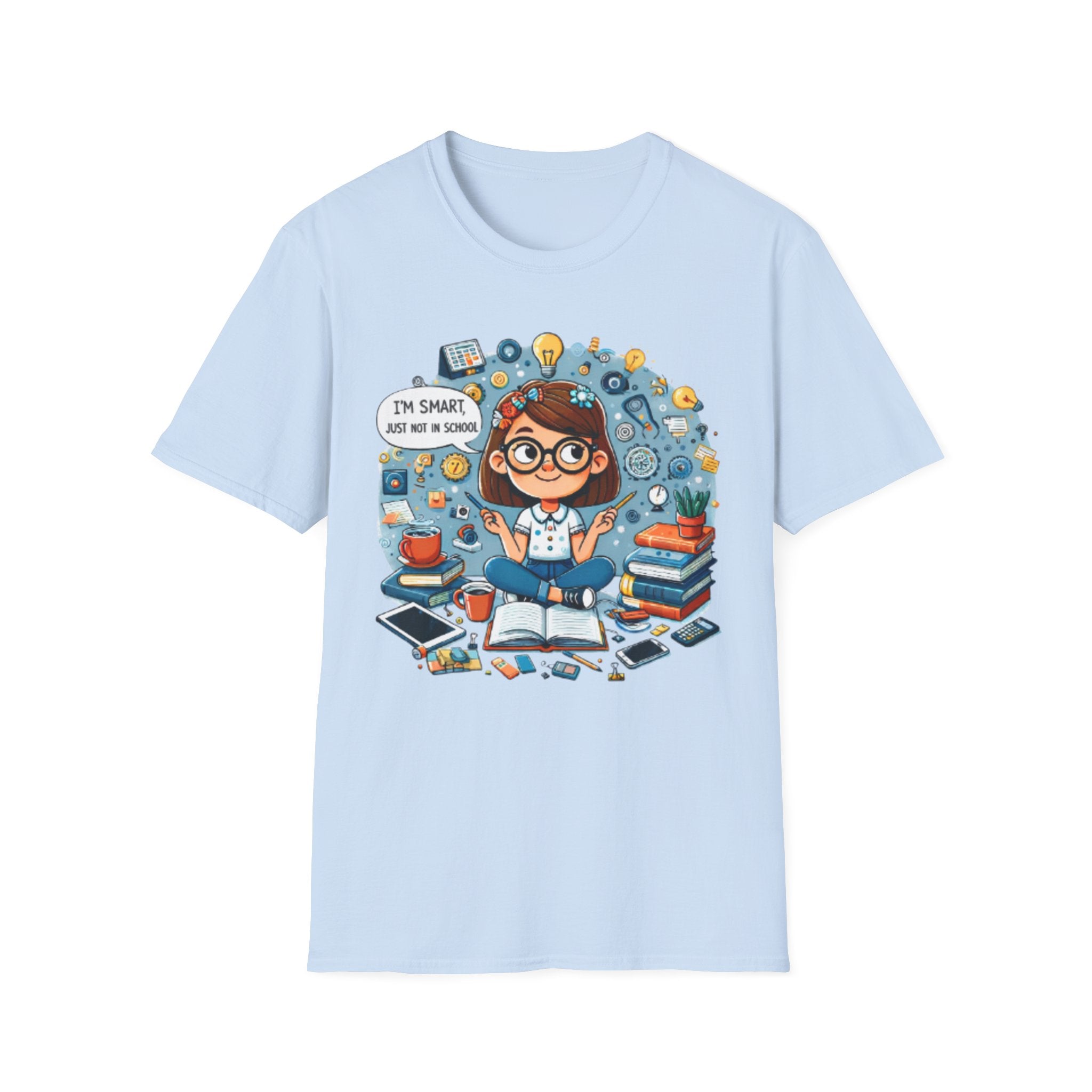 Funny School T-Shirt — 'I'm Smart, Just Not in School' Quote Tee for Adults
