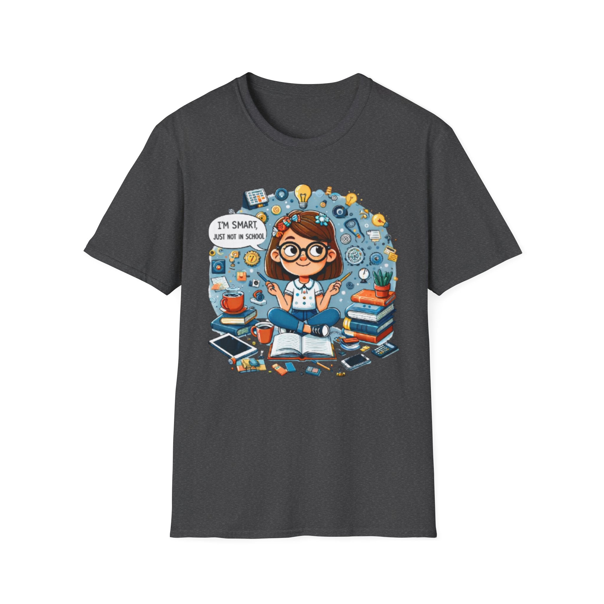 Funny School T-Shirt — 'I'm Smart, Just Not in School' Quote Tee for Adults