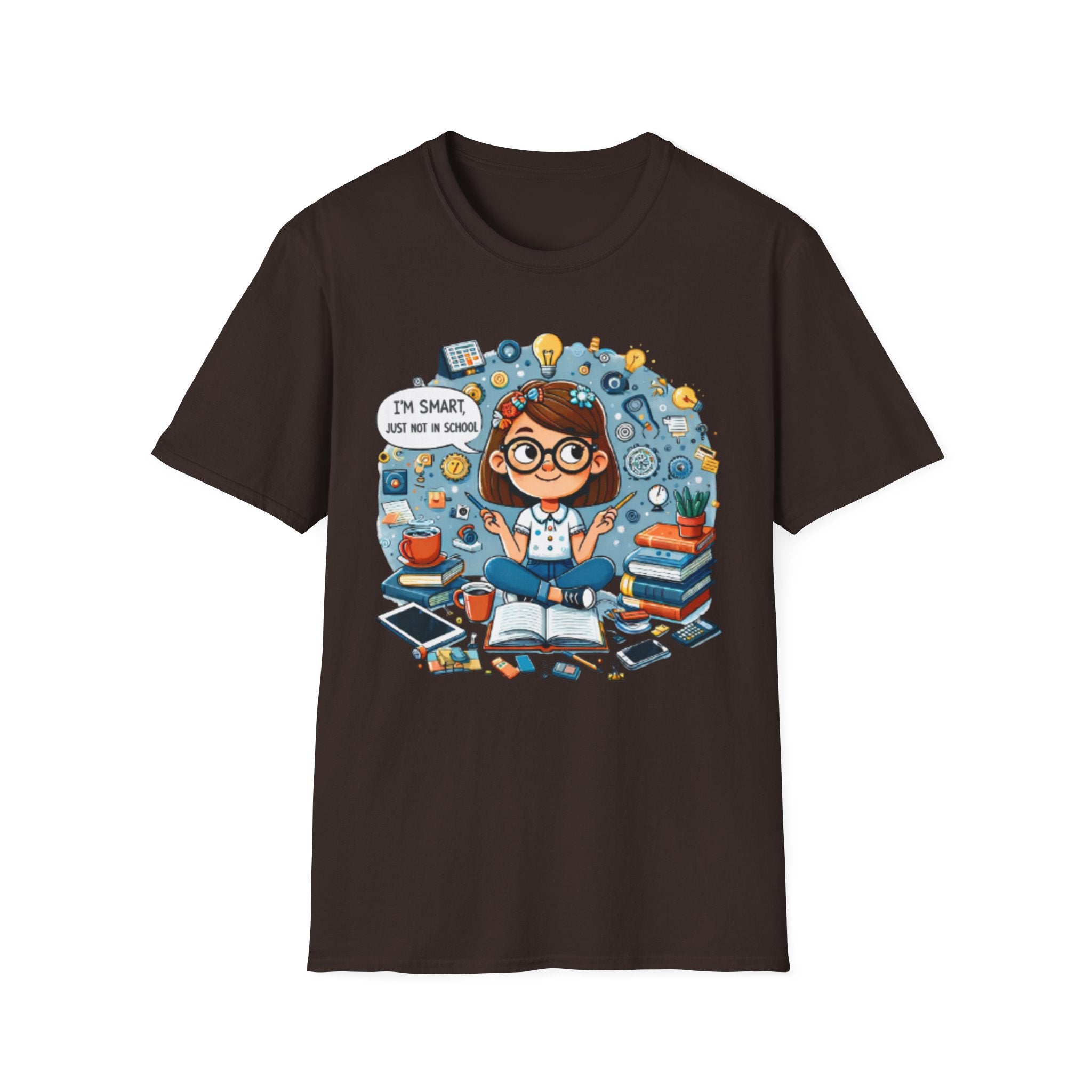 Funny School T-Shirt — 'I'm Smart, Just Not in School' Quote Tee for Adults