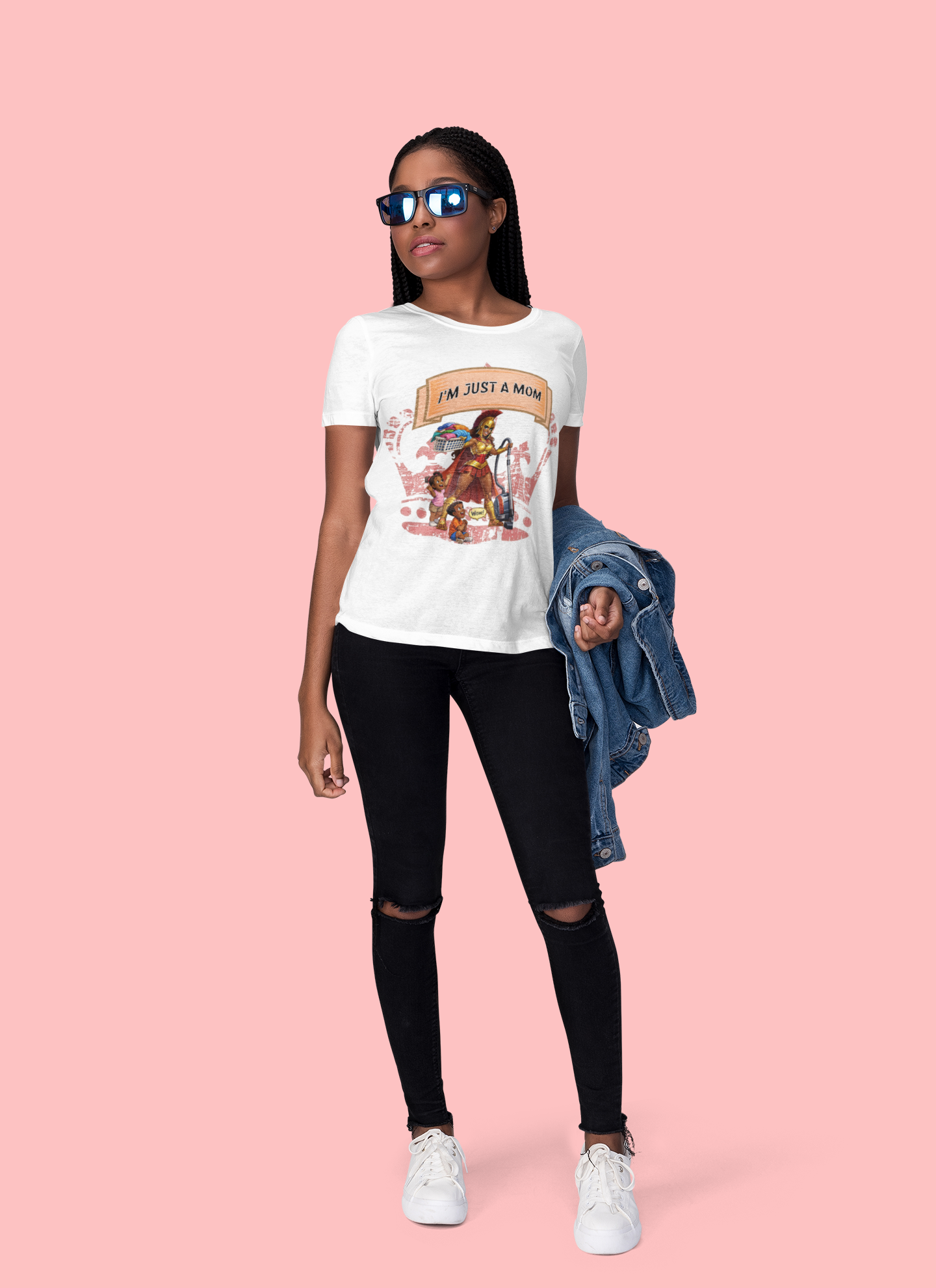 Mom Superhero T-Shirt • "I'm Just a Mom" Graphic Tee for Proud Moms