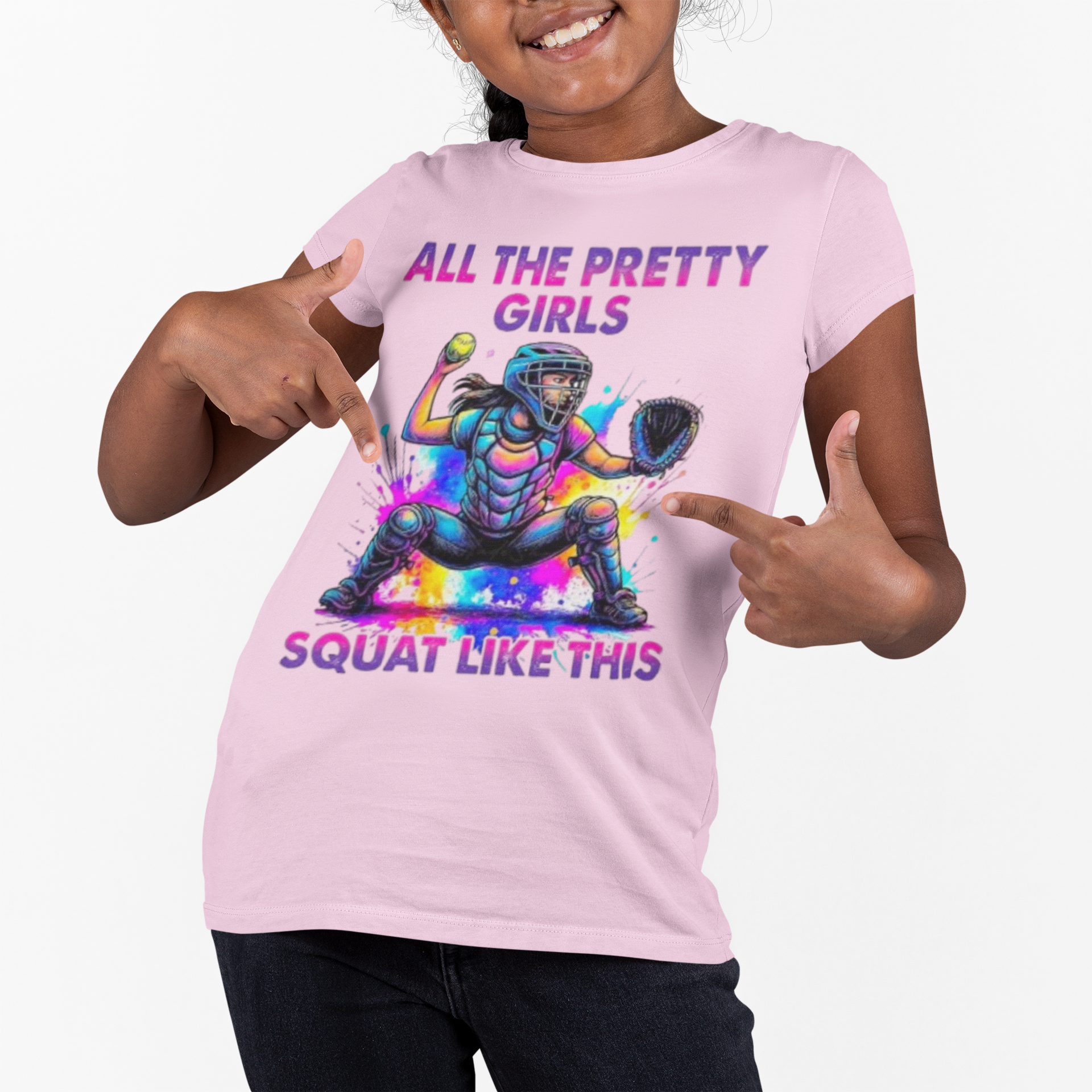 Softball Girl Kids Tee — Perfect Gift for Young Players
