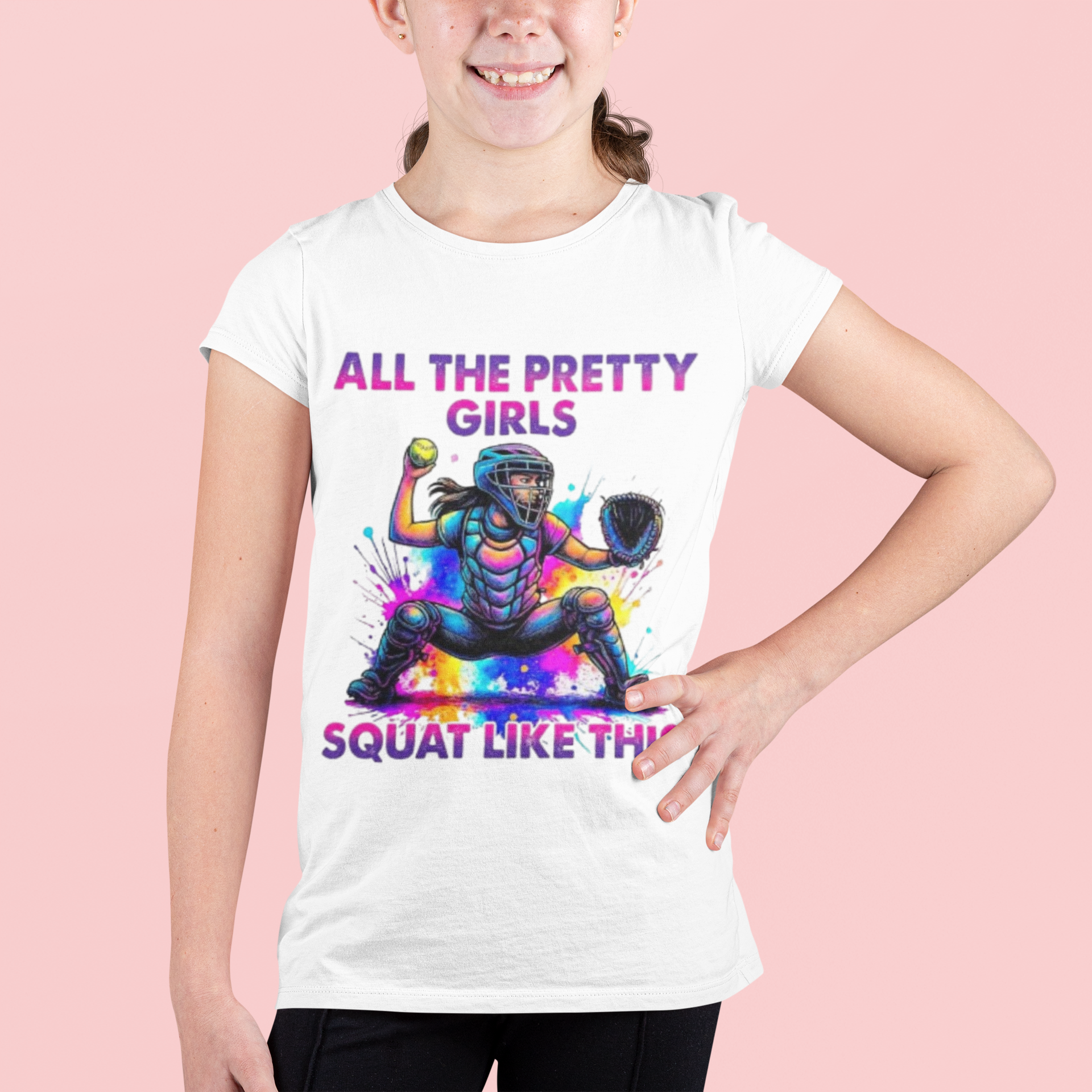 Softball Girl Kids Tee — Perfect Gift for Young Players
