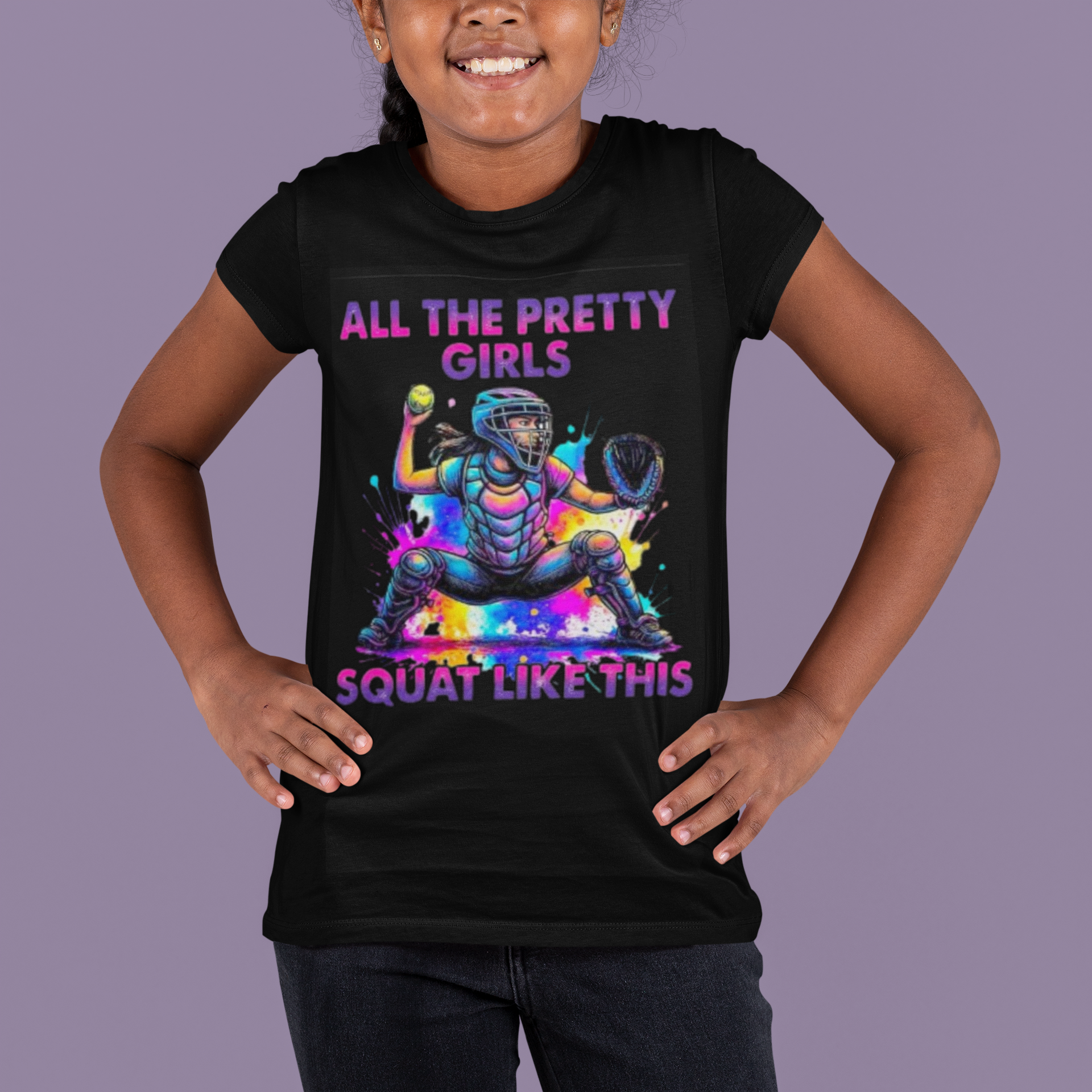 Softball Girl Kids Tee — Perfect Gift for Young Players