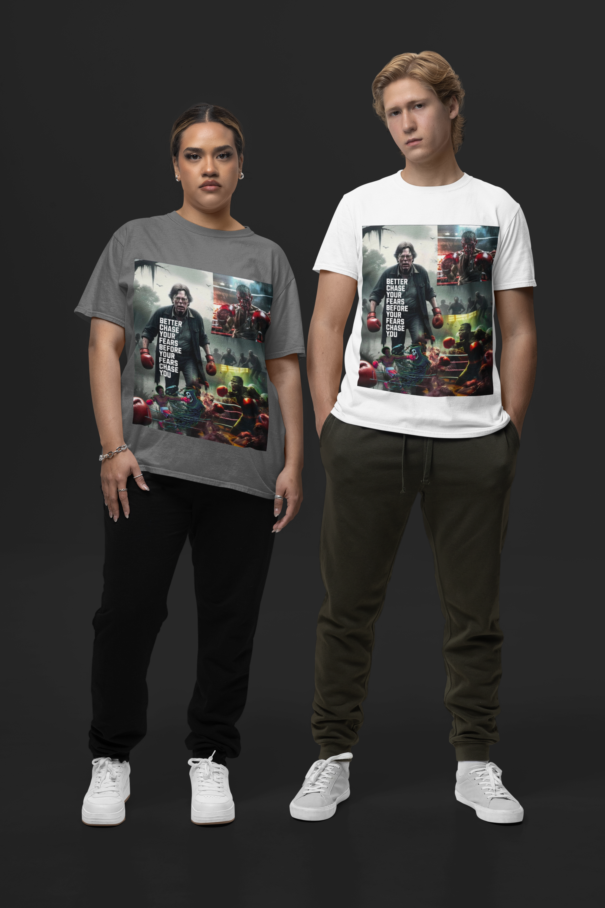 Boxing Motivational T-Shirt — "Better Chase Your Fears Before Your Fears Chase You"