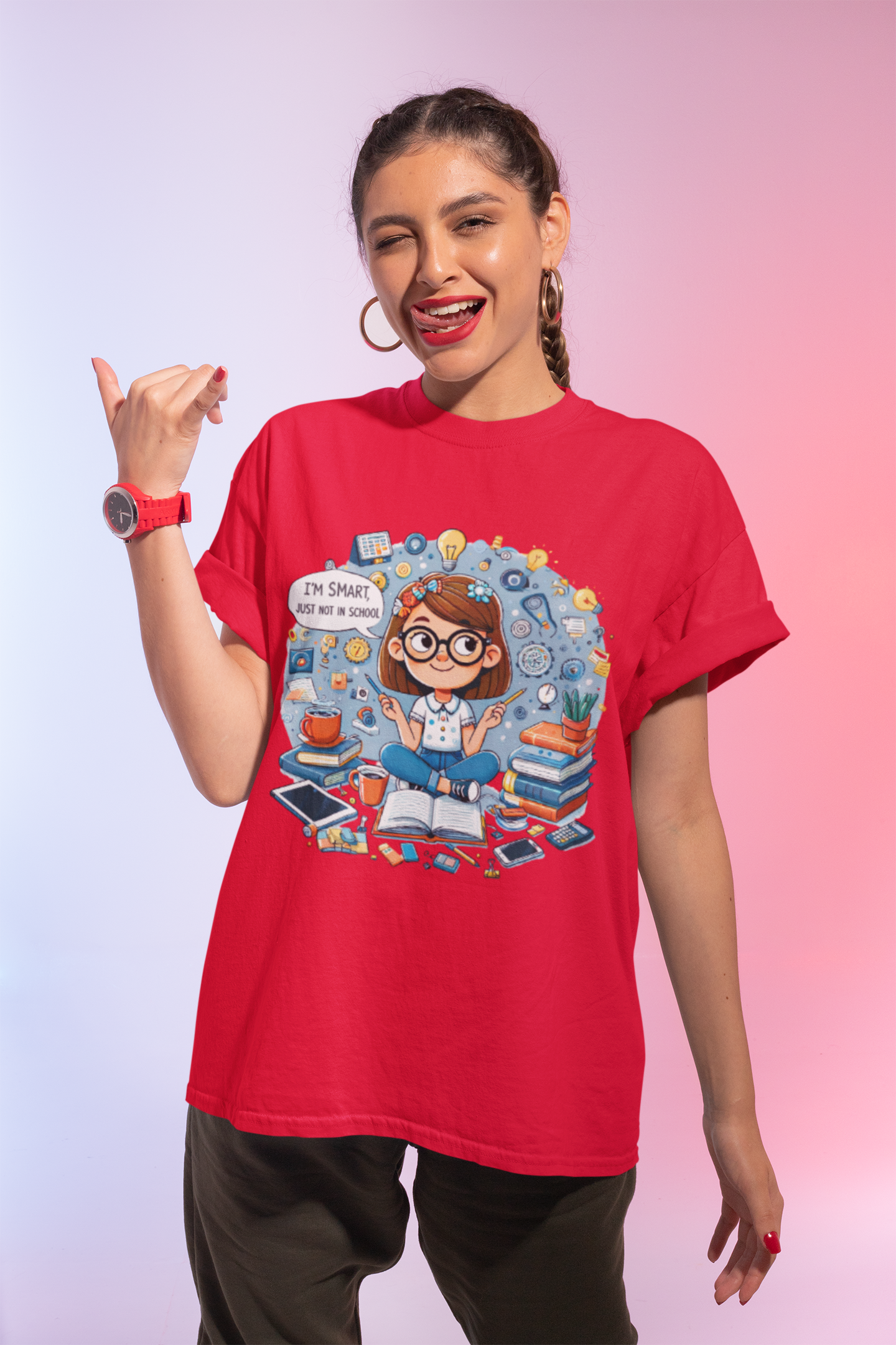 Funny School T-Shirt — 'I'm Smart, Just Not in School' Quote Tee for Adults