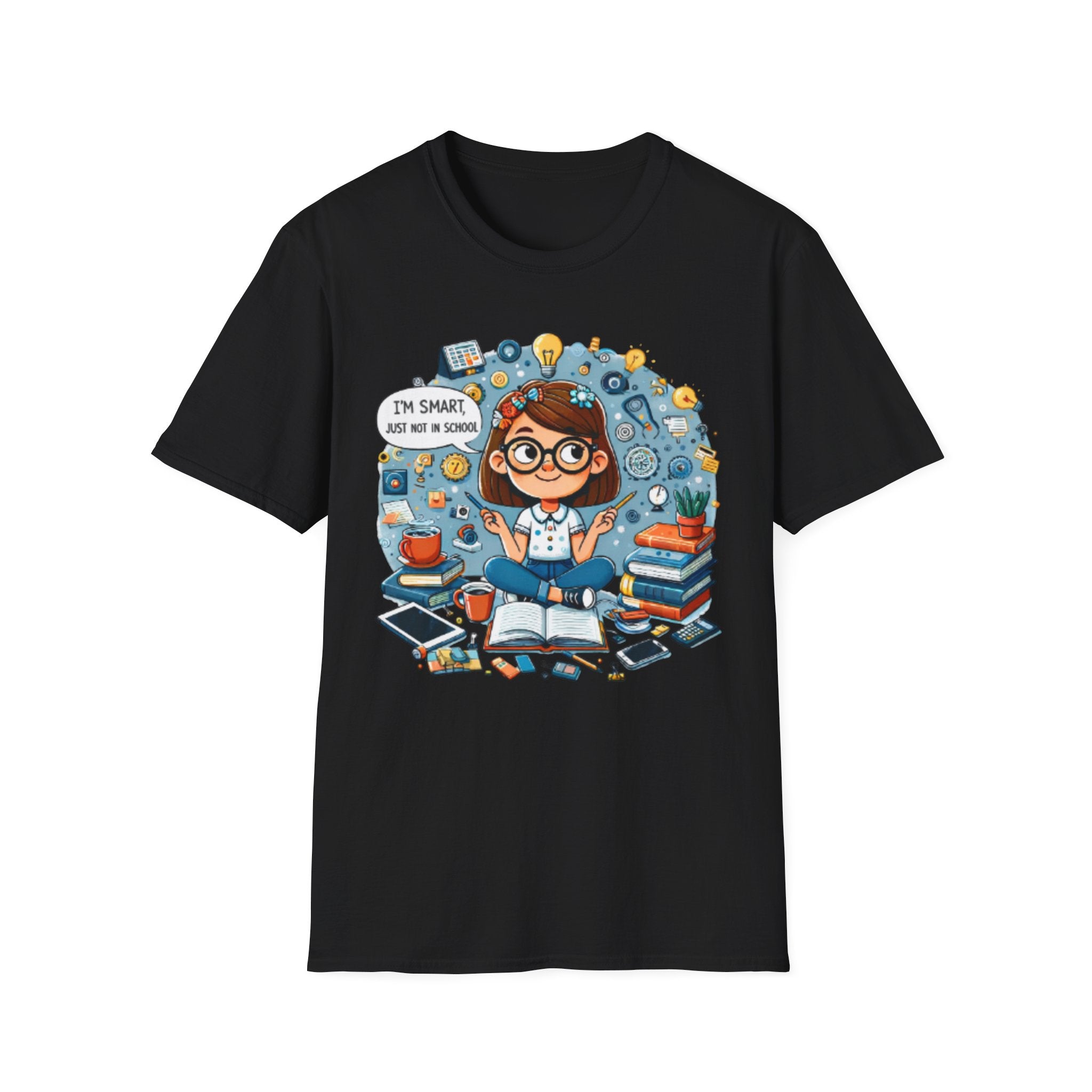 Funny School T-Shirt — 'I'm Smart, Just Not in School' Quote Tee for Adults