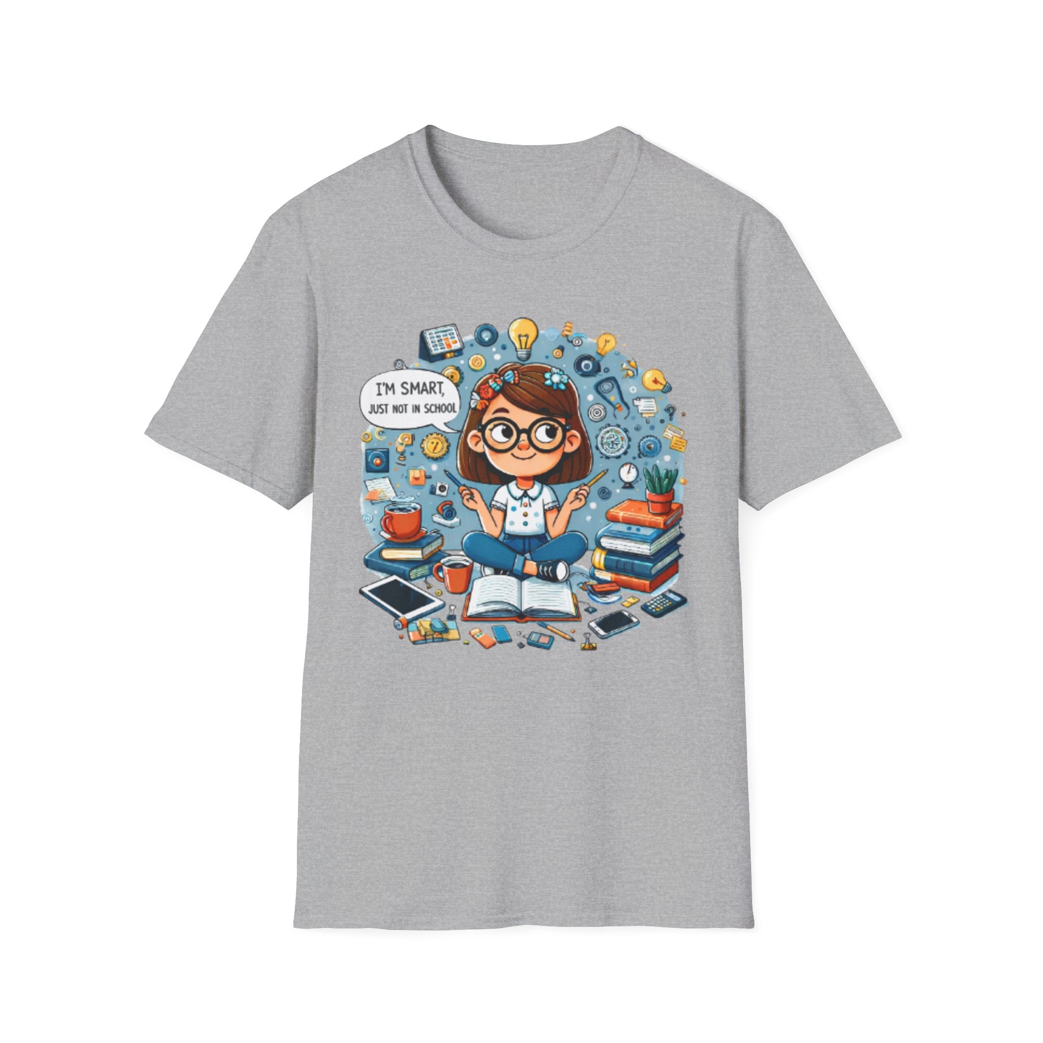 Funny School T-Shirt — 'I'm Smart, Just Not in School' Quote Tee for Adults