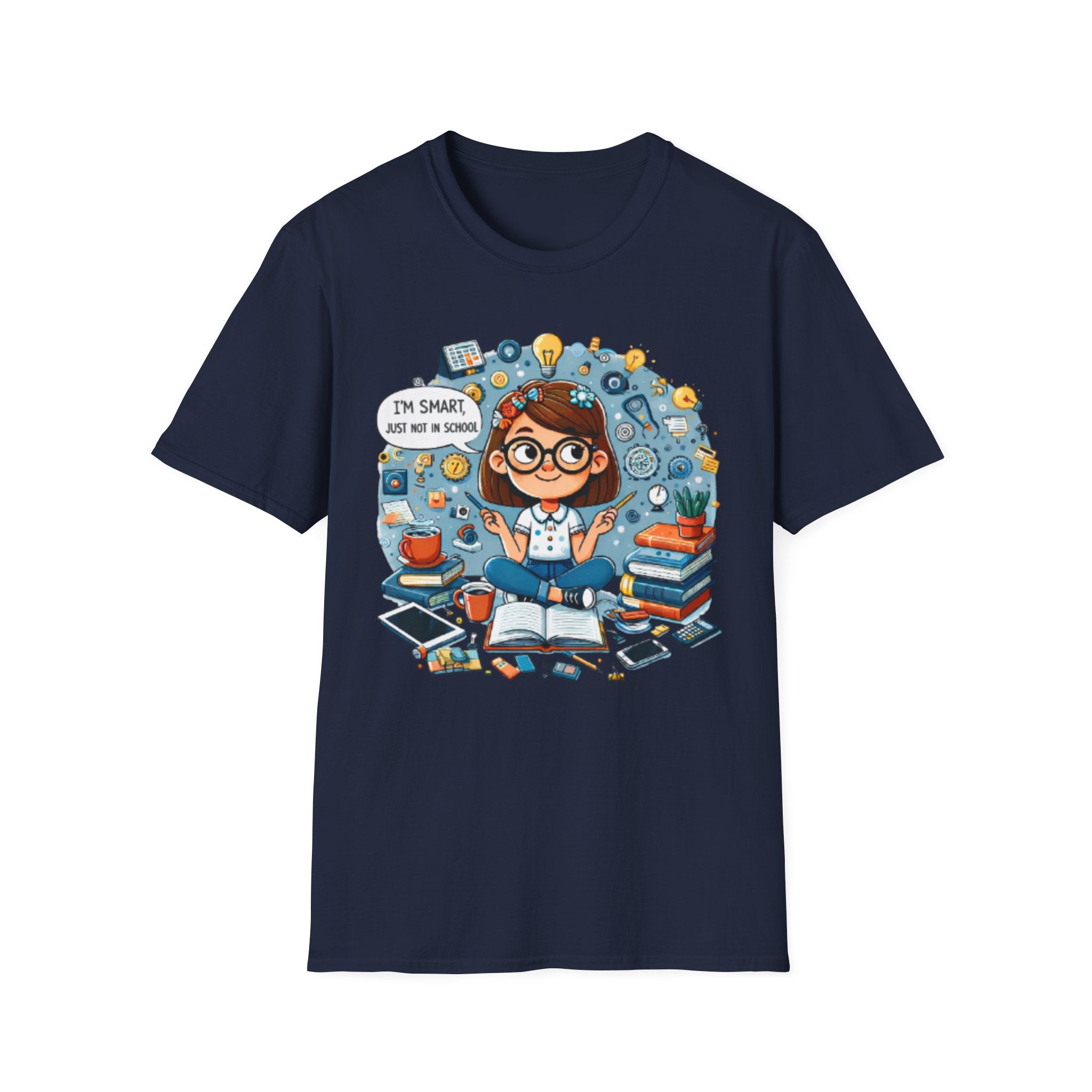 Funny School T-Shirt — 'I'm Smart, Just Not in School' Quote Tee for Adults