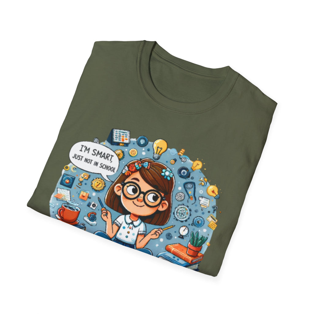 Funny School T-Shirt — 'I'm Smart, Just Not in School' Quote Tee for Adults