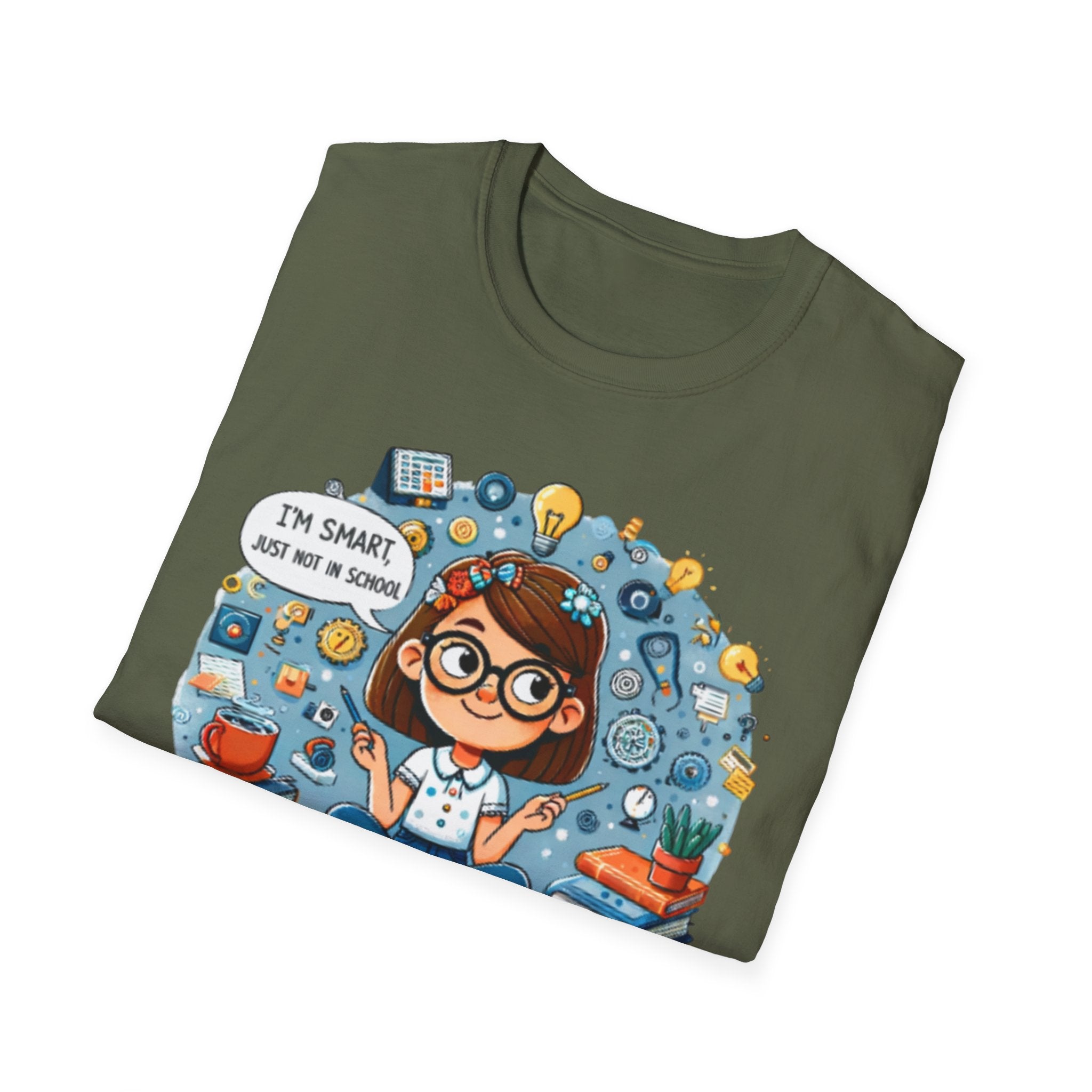 Funny School T-Shirt — 'I'm Smart, Just Not in School' Quote Tee for Adults