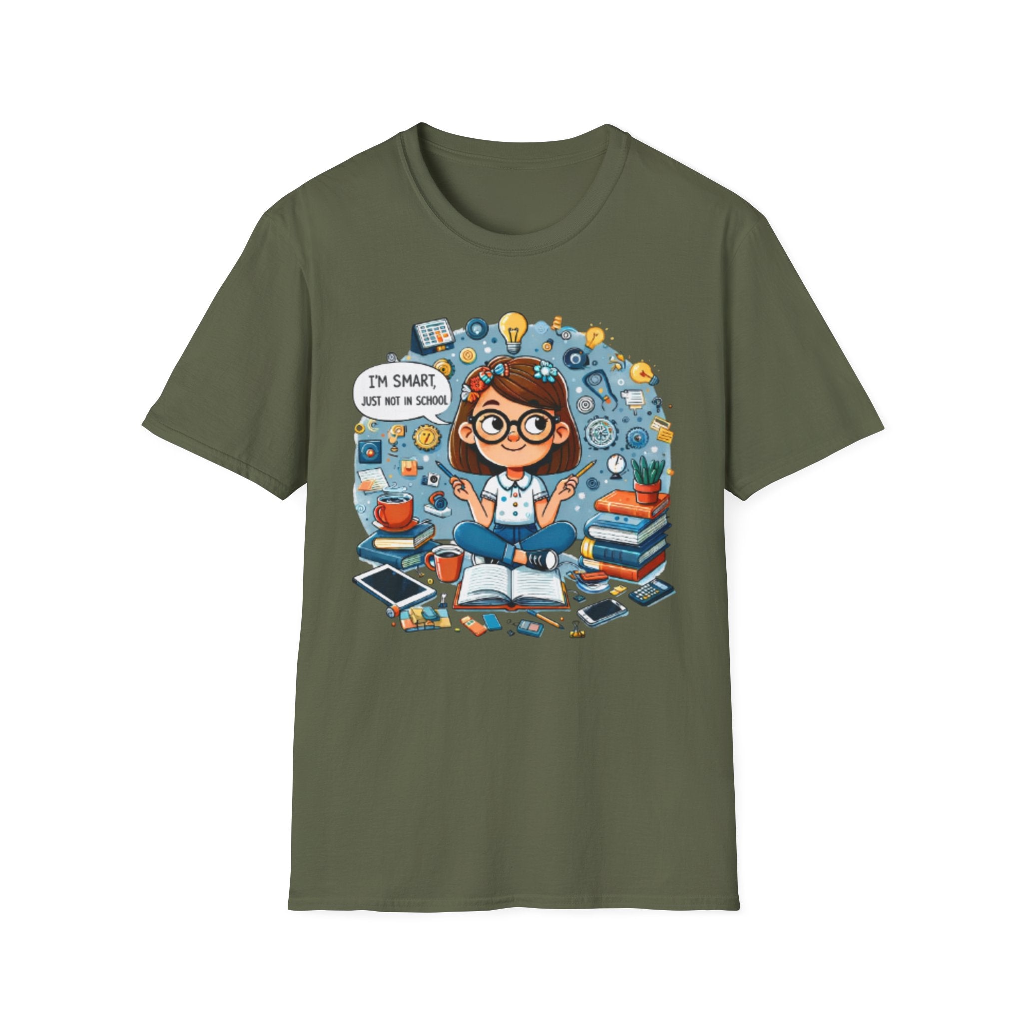 Funny School T-Shirt — 'I'm Smart, Just Not in School' Quote Tee for Adults