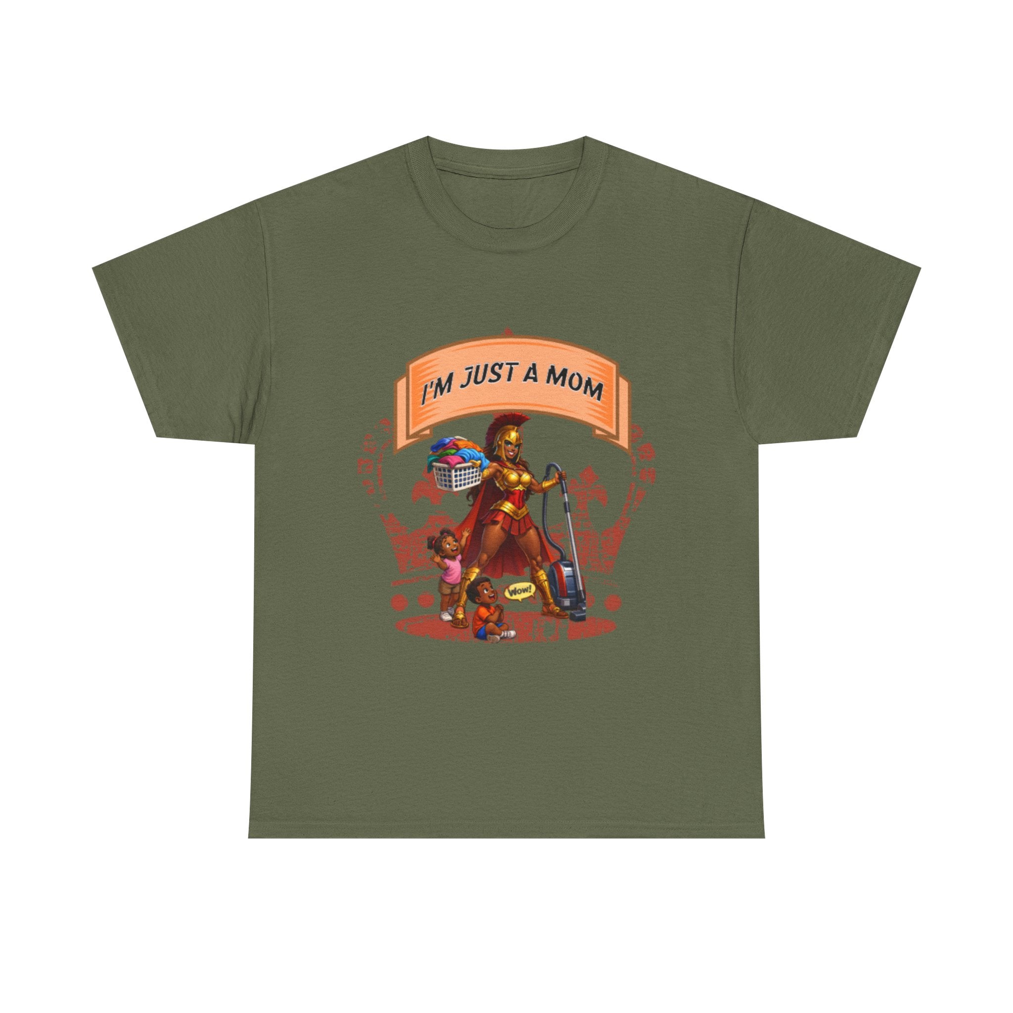 Mom Superhero T-Shirt • "I'm Just a Mom" Graphic Tee for Proud Moms